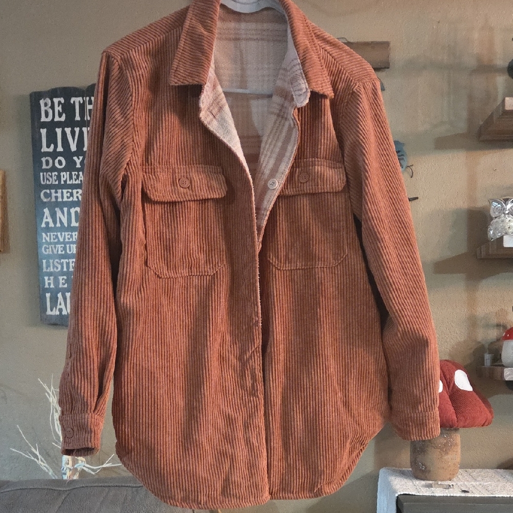 Love Tree Corduroy Utility Jacket . Reversible